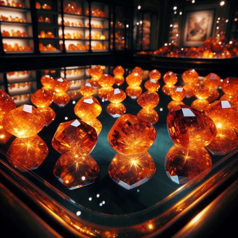 orange clinohumite rings and stones